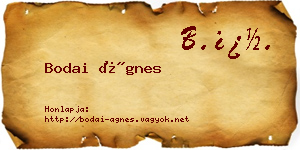 Bodai Ágnes névjegykártya