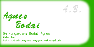 agnes bodai business card